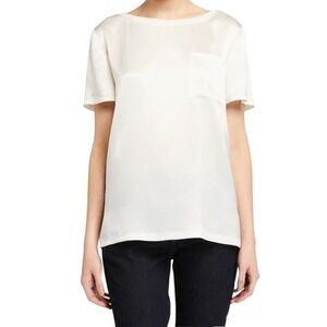 ELIE Tahari Keva Silk T-Shirt Womens XL Fresh Pearl Sustainable Quiet Luxury